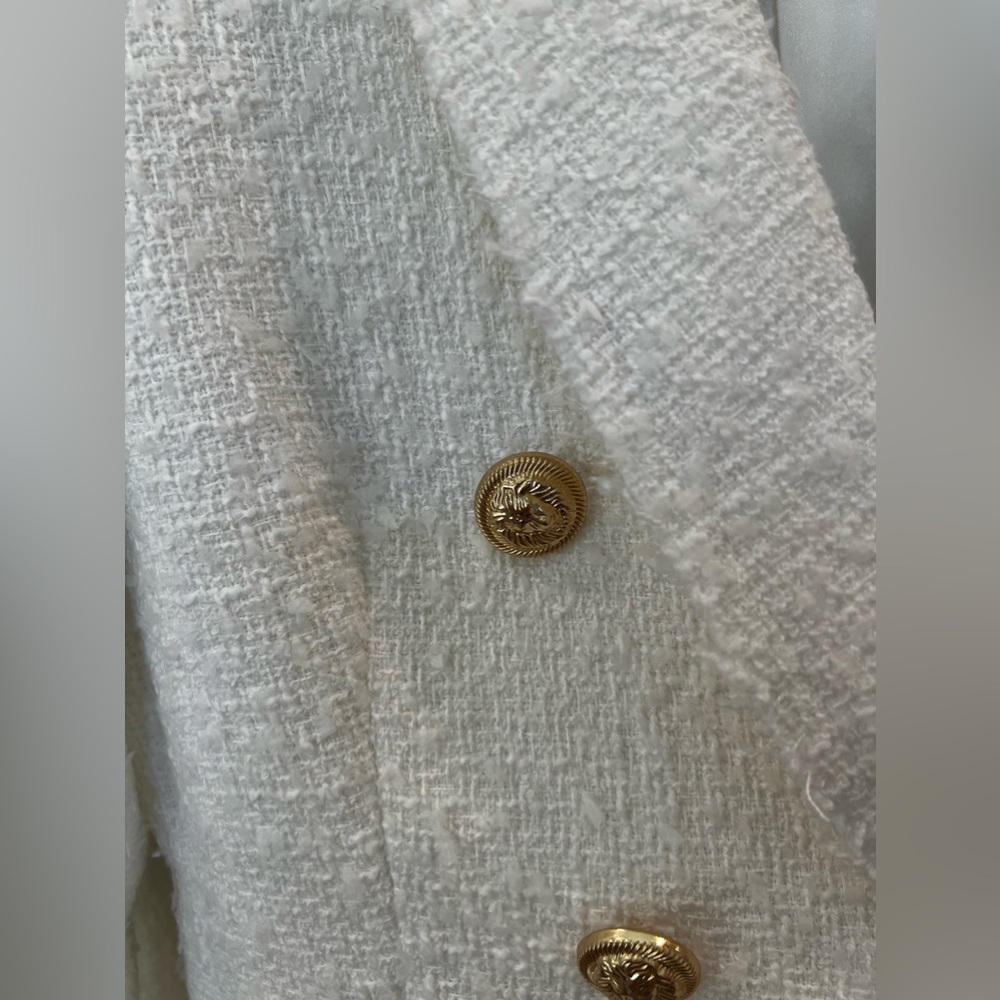 Tweed Blazer with gold buttons. Size Small. - Picture 8 of 9